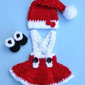 Baby Girl Santa Claus Set Newborn Santa Outfit Baby Santa Outfit Christmas Baby Dress Set Christmas Baby Girl Outfit Crochet Santa Outfit