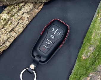 Lederen autosleutelhoes gepersonaliseerd voor F-150, sleutelhanger Raptor, sleutelhouder Edge, sleutelhanger Mondeo, sleutelhanger voor Explorer Mustang