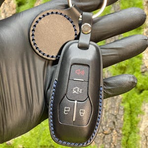 Leather Car Key Case Personalized Mustang For F-150, Keychain Raptor, Key Holder Edge, Key Fob Mondeo, Key Ring For Explorer