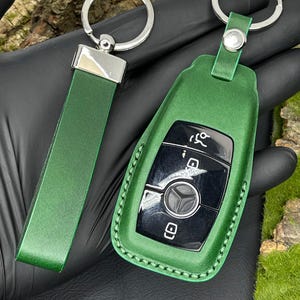 S class Car key Case, Benz key chain, Leather Car Key Fob cover, Remote Key Case, Car Key Case, Smart Key Leather Case for new car gift