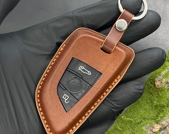 Leather Car Key Cover For X, Key Holder For M, Keychain For G Series, Car Key Fob For 1, 2, 3, 5, 6, 7 series, Leather Car Key Case M line