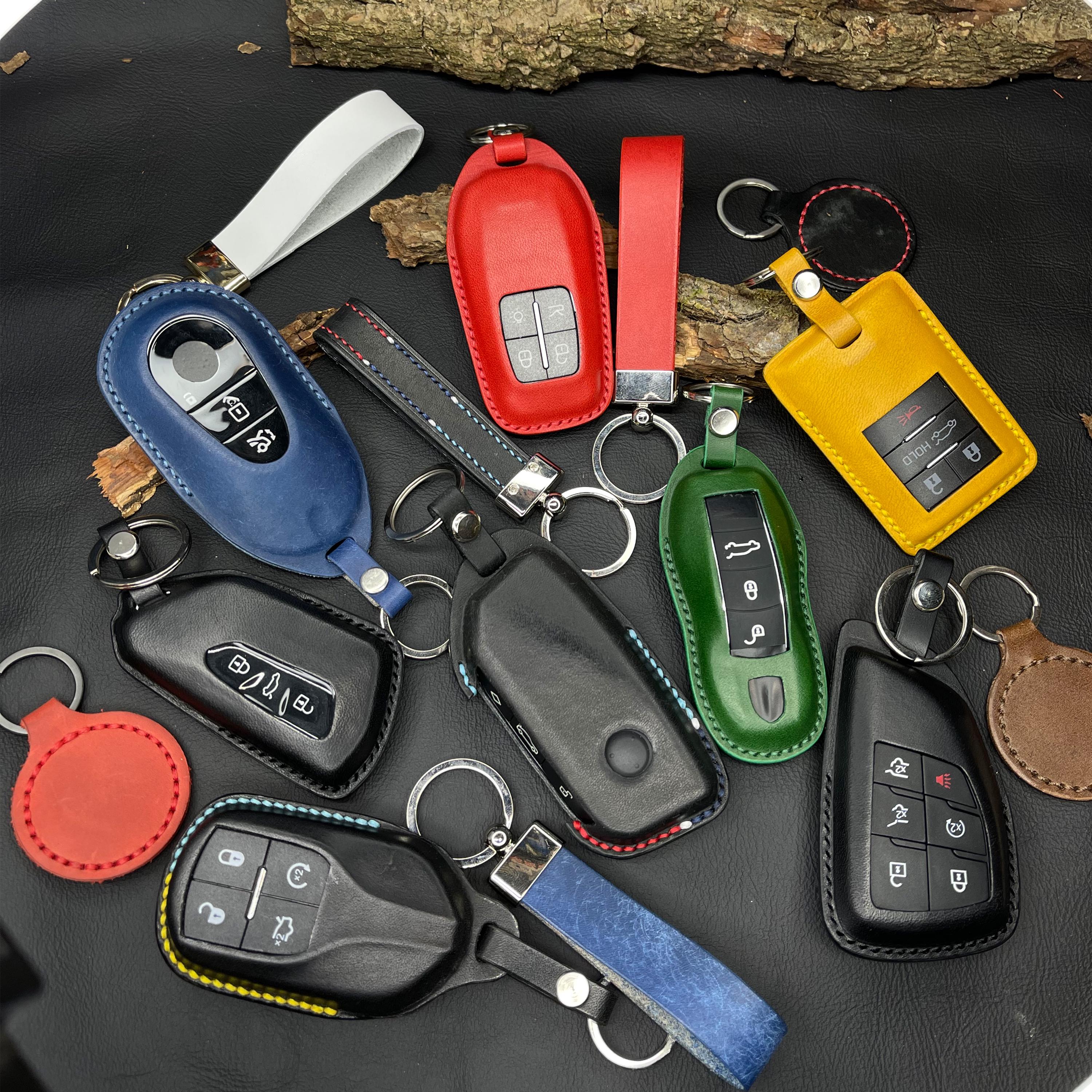 Leather Key Cover for ID.4, ID.6, Golf Tiguan Touareg Passat Arteon Etc ...