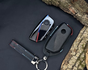 Leather Car Key Cover For X5, Key Holder For M, Keychain For G Series, Car Key Fob For 1, 2, 3, 5, 6, 7 X7 M3 Z4 series, Leather Case M line