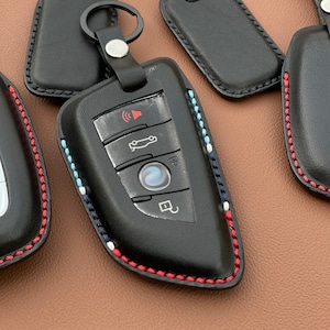 Leather Car Key Cover For X, Key Holder For M, Keychain For G Series, Car Key Fob For 1, 2, 3, 5, 6, 7 series, Leather Car Key Case M line
