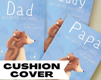Father's Day Gift, Personalized Father's Day gift, Personalized Dad Book Cushion Cover, Father's Day Gift
