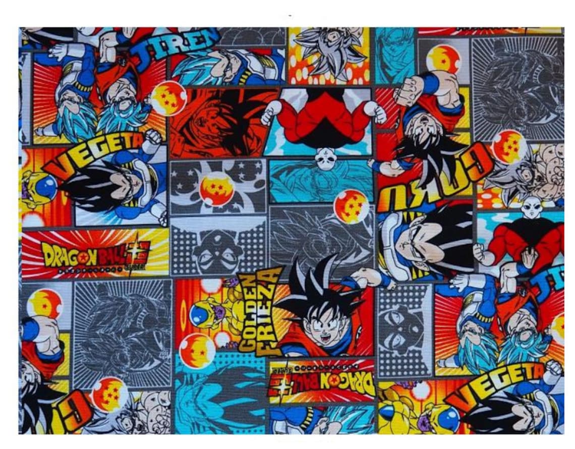 Dragon Ball z pattern Fabric anime print cloth Cotton Etsy