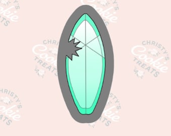 Surfboard w/ Shark Bite Cookie Cutter