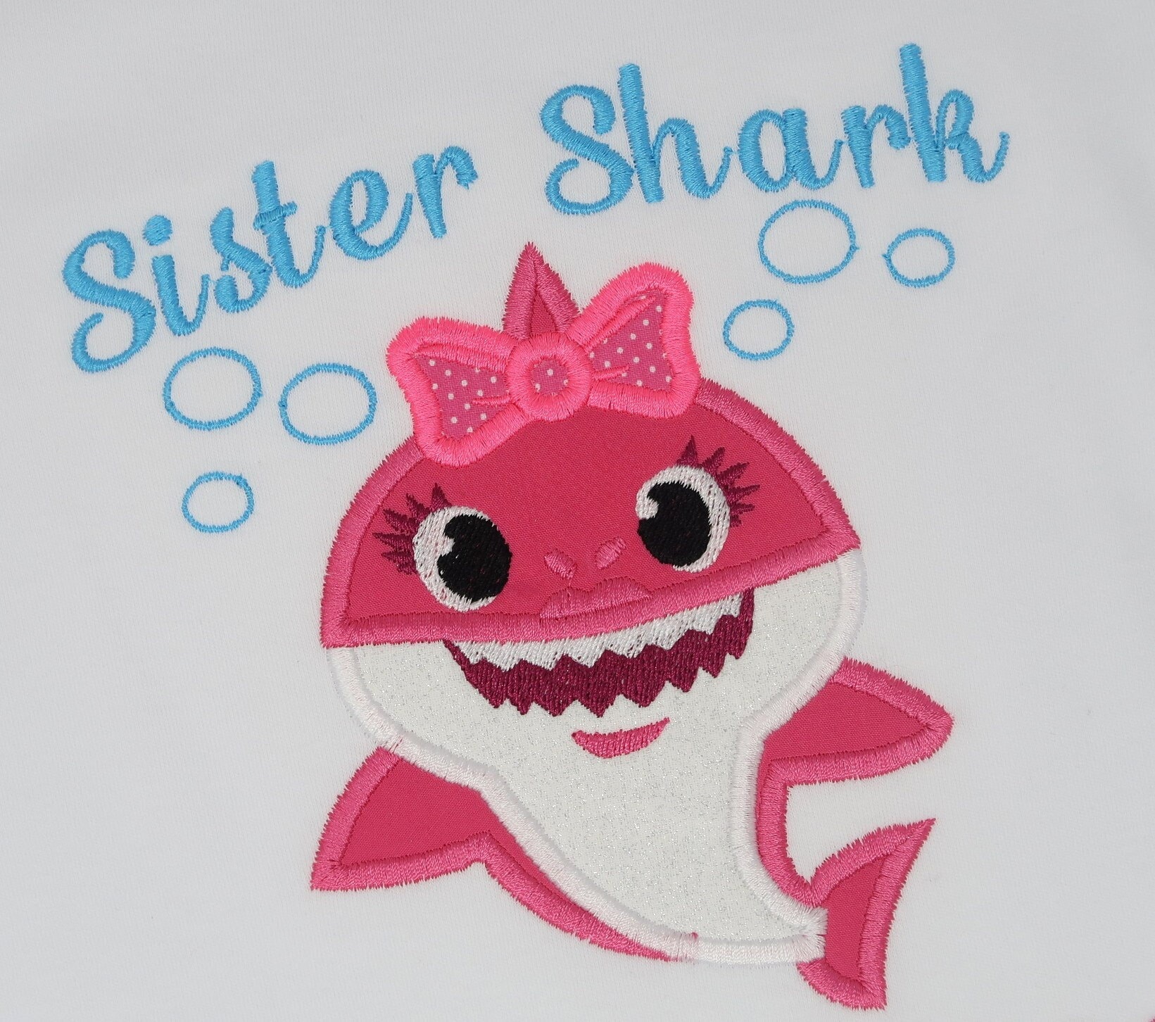 Sister Shark - Baby Shark Inspired Birthday Shirt - Embroidery, Girl Shark, Birthday Shark, Customize