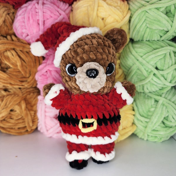 Santa Bear Crochet Pattern - Santa Claus Amigurumi Crochet Pattern Animal - Christmas Animal Crochet