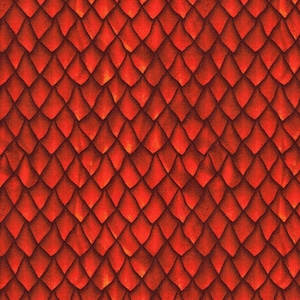 Red dragon scales fabric -- 100% cotton quilting fabric