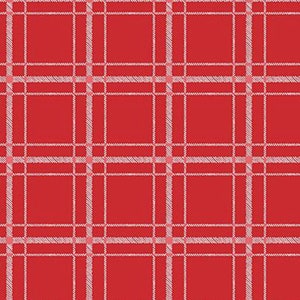 Off-red and white lumberjack plaid -- 100% cotton quilting fabric