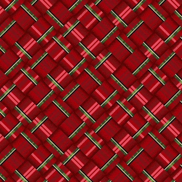 Christmas fabric -- Red gifts and ribbons -- 100% cotton quilting fabric