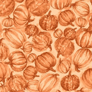 Halloween fabric -- Tonal pumpkins on orange -- 100% quilting cotton fabric by the yard