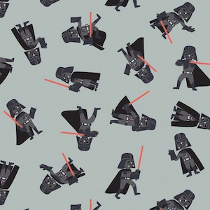 STAR WARS fabric -- Darth Vader poses on gray -- 100% cotton quilting fabric