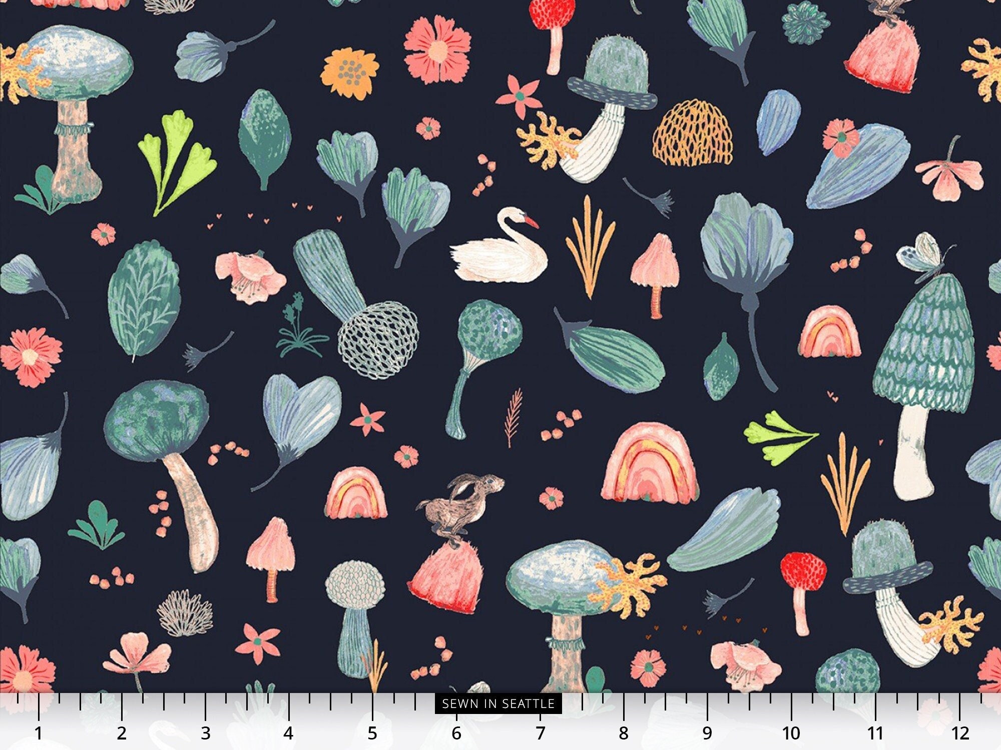 mushroom quilting fabric