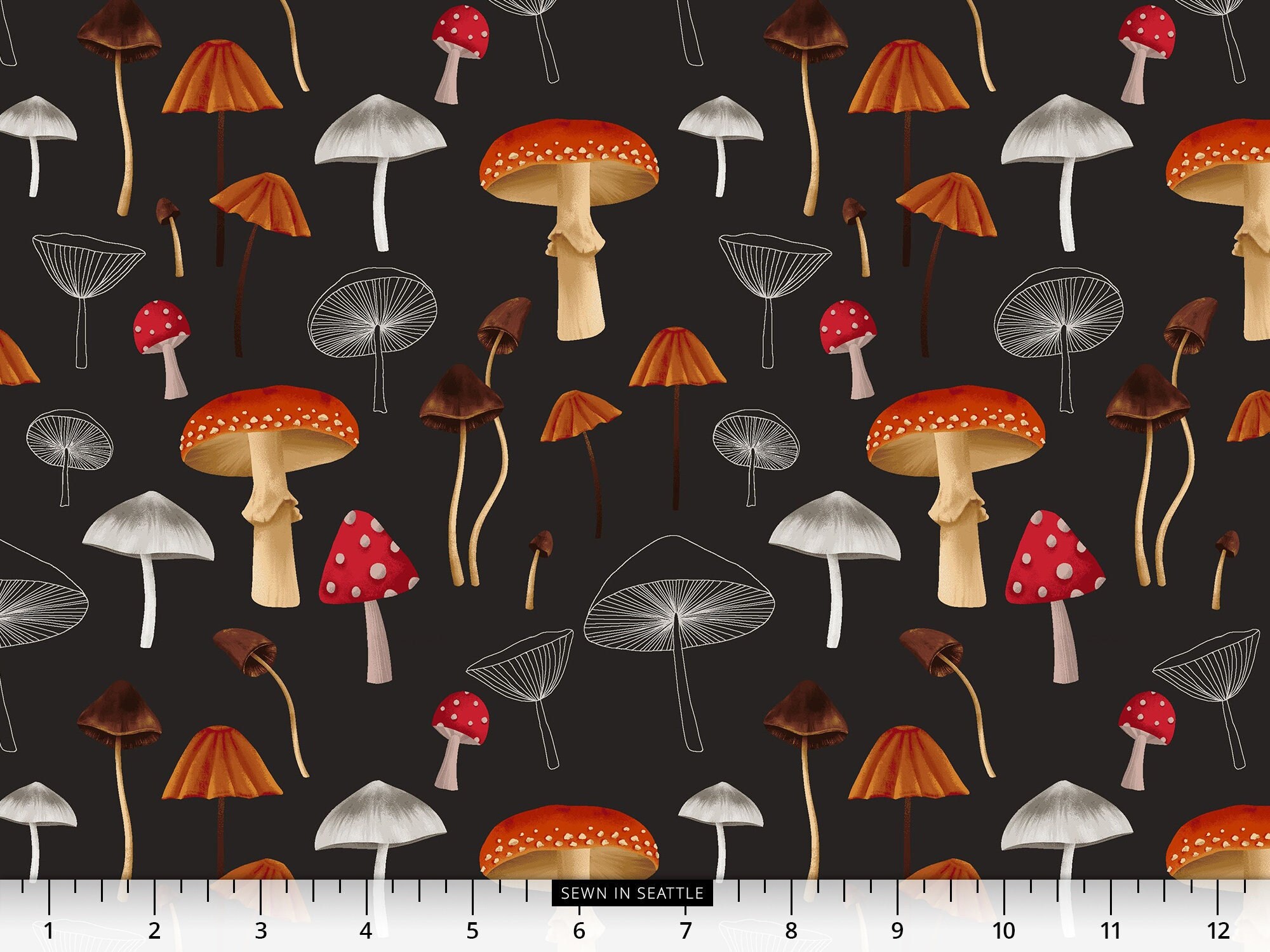 mushroom quilting fabric