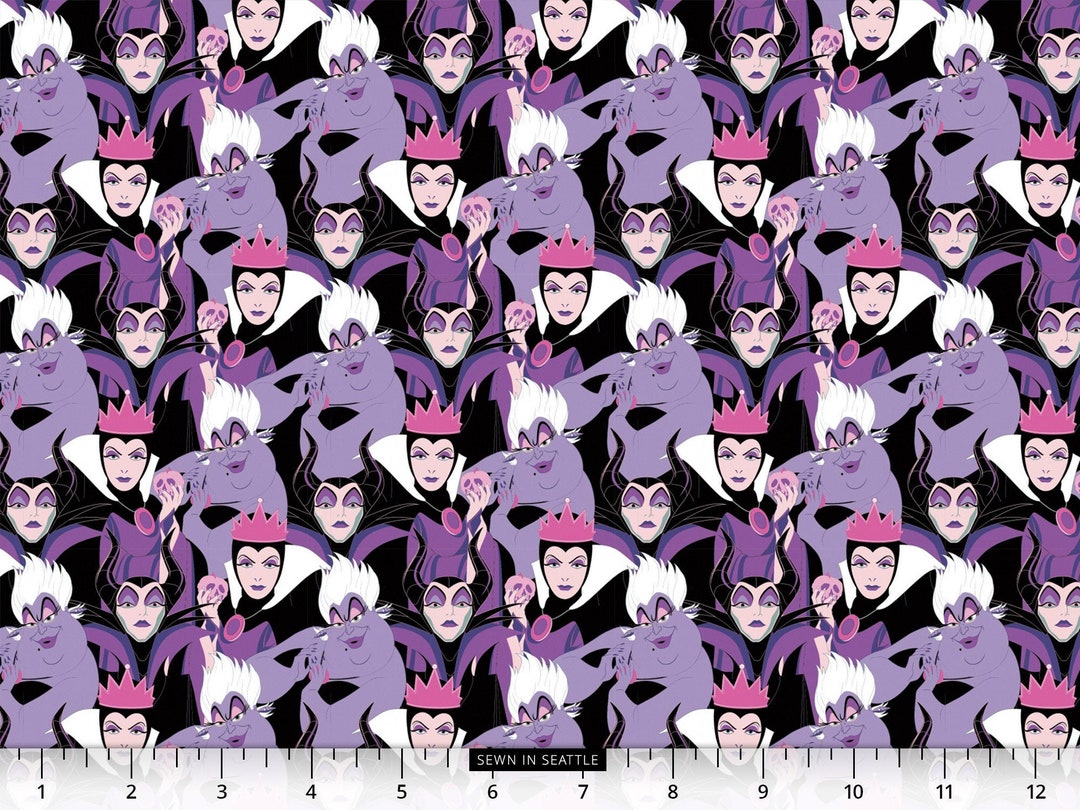 Disney Villains Fabric Maleficent, Ursula, and Snow White's Evil