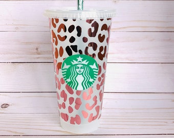 Cheetah Starbucks Cup | Reusable Venti Starbucks Cup | Animal Print Coffee Cup | Gift for Teen Girl | Personalized Name Cup