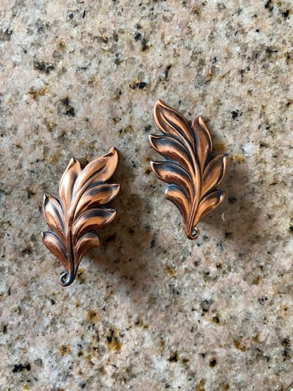 Vintage Copper Clipon Earrings by Renoir of California Active Etsy