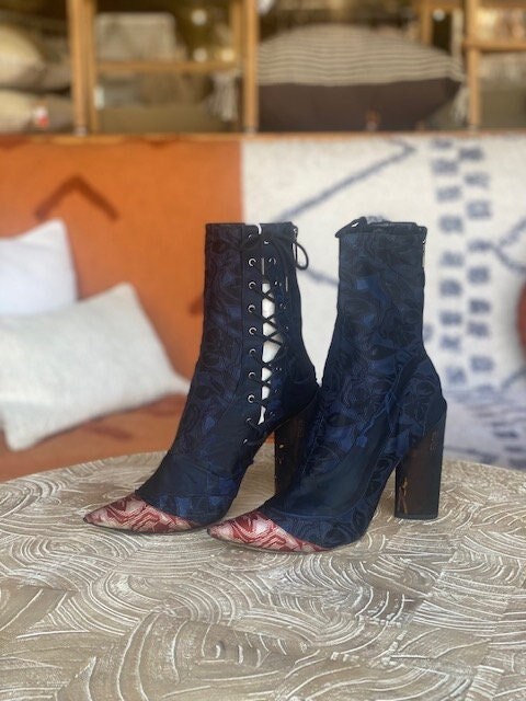 Vintage Christian Dior Tall Denim Monogram Boots – Recess