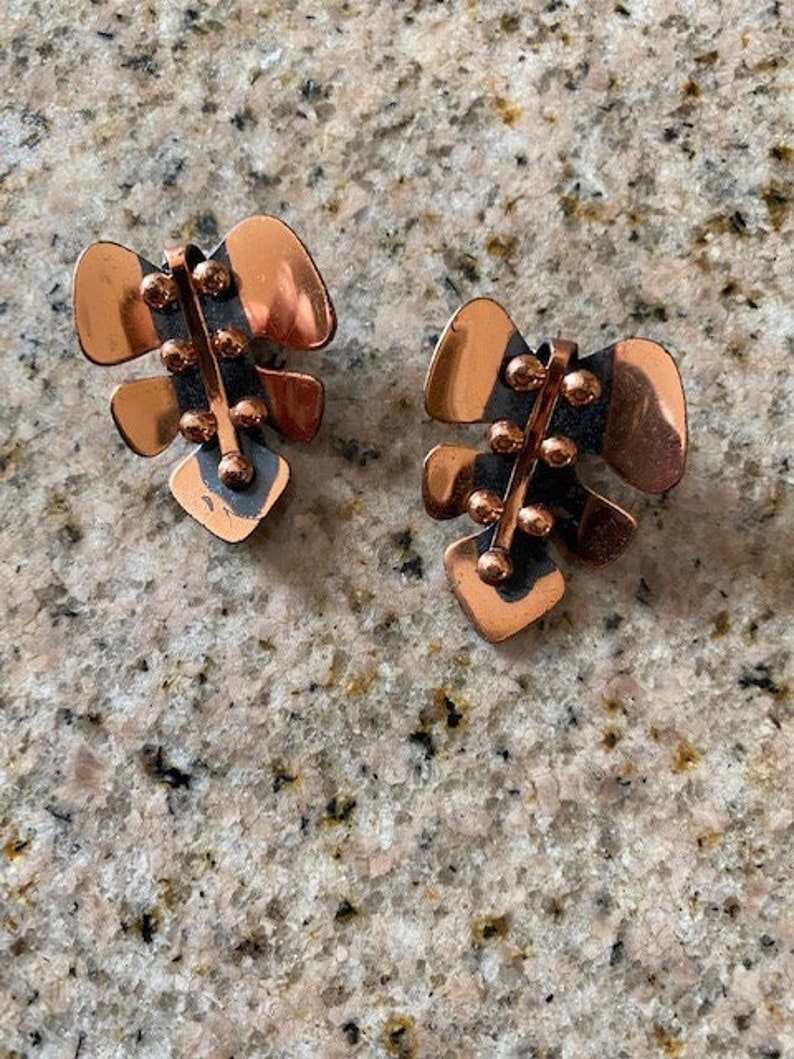 Vintage Copper Clipon Earrings by Renoir of California Active Etsy