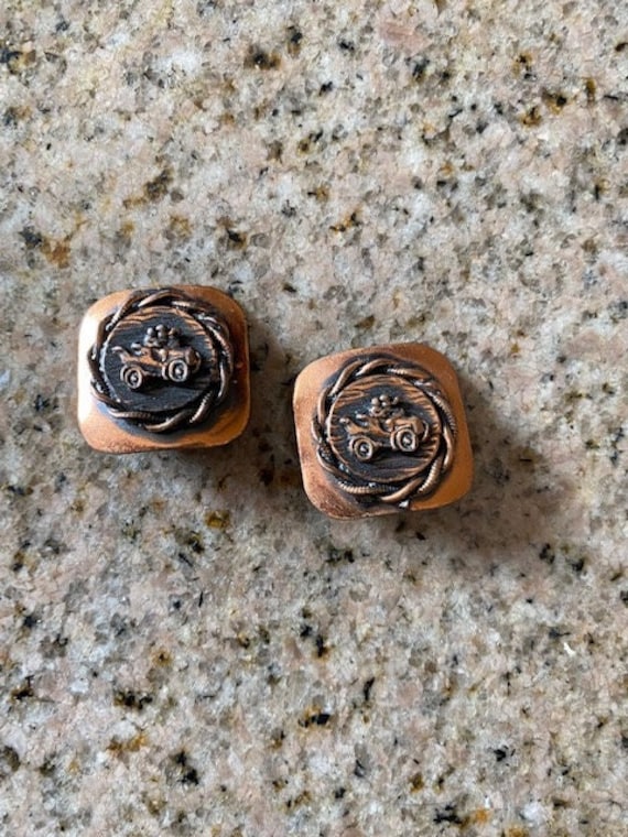 Vintage Copper Car Earrings