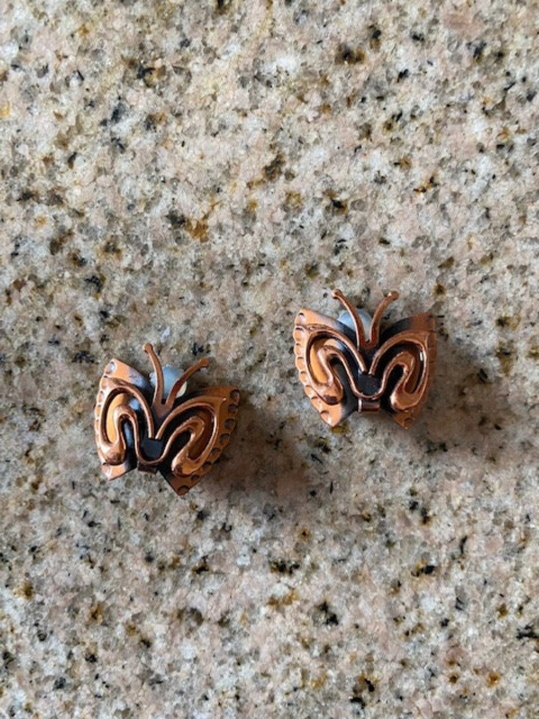 Vintage Copper Clipon Earrings by Renoir of California Active Etsy