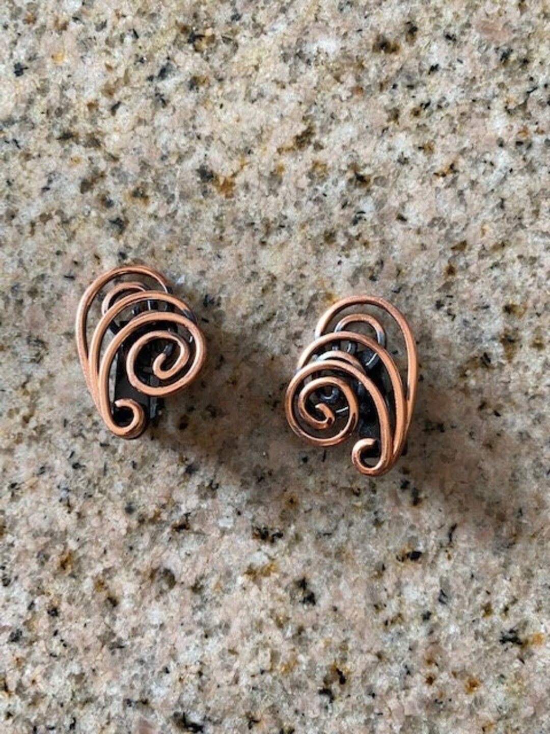 Vintage Copper Clipon Earrings by Rame Etsy