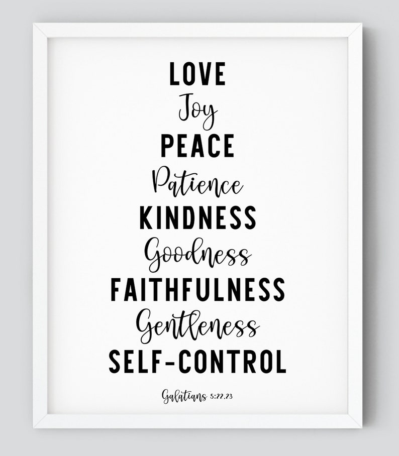 Love Joy Peace Patience Kindness Fruit of the Spirit  Etsy
