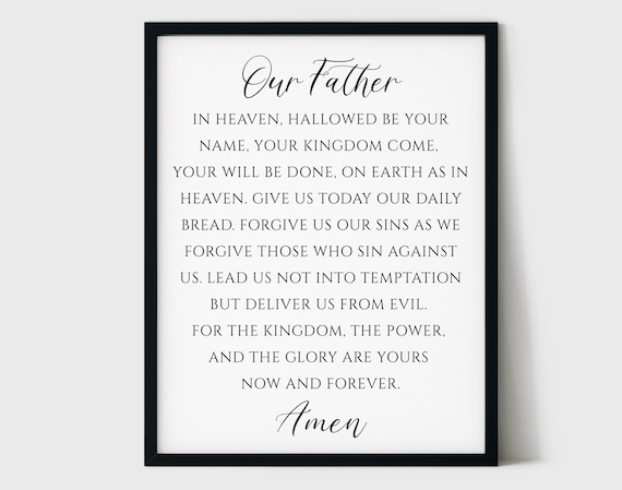 The Lord'S Prayer, Our Father In Heaven, Instant Download.