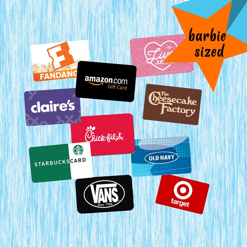 Printable 16 Miniature Gift Card Set Doll Toys Doll Food Etsy