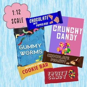 Printable 1:12 Miniature Scale Candy Pack | Doll Toys | Doll Food | DIY | Miniature Doll | Doll Candy