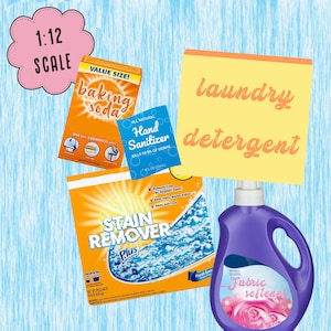 Printable 1:12 Miniature Scale Laundry Set | Doll Toys | Doll Food | DIY | Miniature Doll | Doll Cleaning