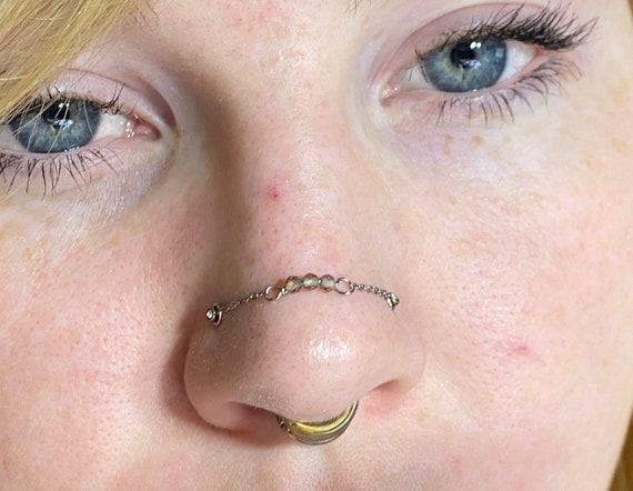 Build Your Own Nose Chain Stainless Steel With Glass Stone Beads Etsy