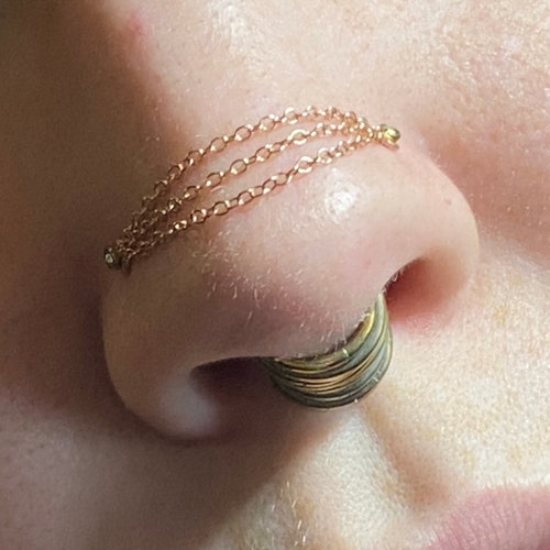 Triple Nose Chainnose Piercing Chainnose Chain Nostril Etsy