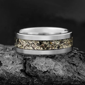 Rutile Quartz Ring, Silver Tungsten Ring, Statement Promise Engagement Anniversary Gift, Women&#39;s & Men&#39;s Wedding Band, Personalized Ring