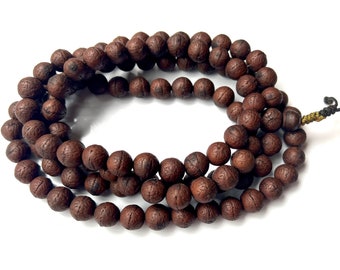 Rare Genuine Bodhi seed 12mm Bead size 108 Praying Mala Dark brown Buddha Chitta Tibetan Compassion Mala Meditation Yoga Phoenix eye