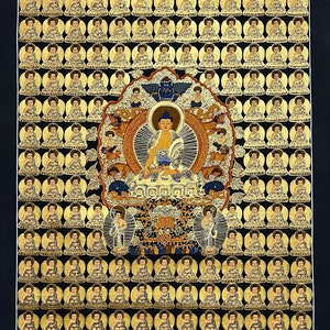 Genuine Master Piece Hand Painted Tibetan  175 Buddha Series  thangka Thanka Painting meditation Buddhism Yoga Art Buddhist