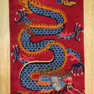 Genuine Hand made Hand woven knotted High quality  100% Tibetan wool Tibetan Dragon Rug Carpet 100knots Meditation living Room Yoga Rug