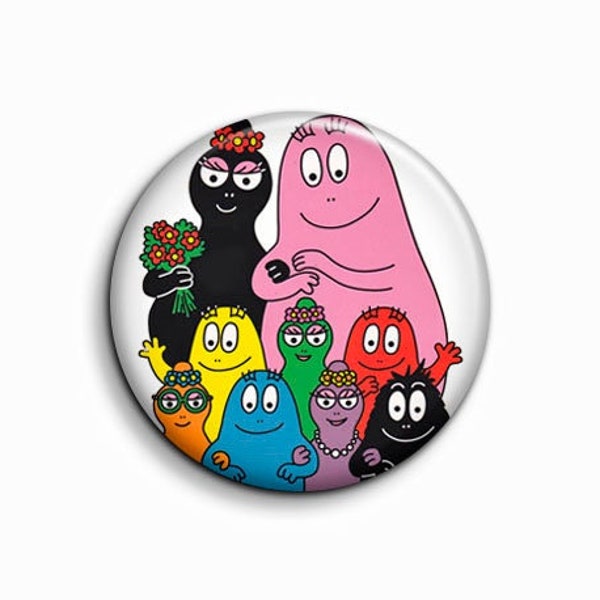 Bouton / clip / aimant Barbapapa 1.5" 3.8cm