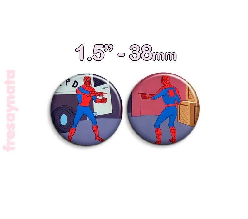Pointing Spiderman Meme 2 Buttons / Clips / Magnets  - Etsy