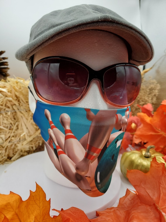 Bowling Face Mask Custom With Your Name 2 layer pocket mask Etsy