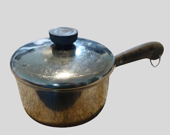 Revere Ware 1.5 Qt Saucepan Vintage 90s Copper Bottom Pot Stainless Steel Cookware Made in USA Kitchen Pan Classic