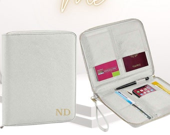 Personalised Travel Organiser with initial, Travel Document Holder, Honeymoon Wallet Personalised Passport Case Personalized Gifts for Her