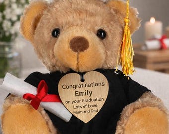 Oso de peluche personalizado para graduación 2026 / Etiqueta grabada personalizada / Oso de graduación de la promoción de 2026 / Regalo de graduación para ella o para él / Recuerdo