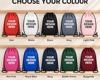 Personalised PE Sport Swim Bag Party Favours Merchandise, Custom Print your Logo Text or photo