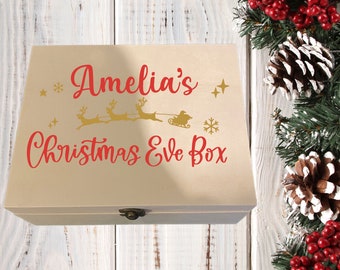 Personalised Christmas Eve Box for Kids - Personalised Wooden Christmas Keepsake Box Gift Box