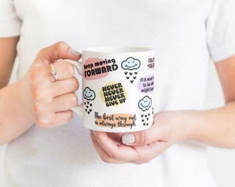 Positive Affirmations Tasse - Inspirational Zitat Keramikkaffeetasse, Self Care Geschenk