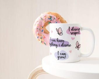 Self Love Mug – Inspirational Ceramic Coffee Cup, Positive Affirmation Gift