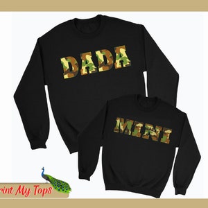 A juego papá y mini sudaderas con Camo imprimir cartas papá hija son twinning set